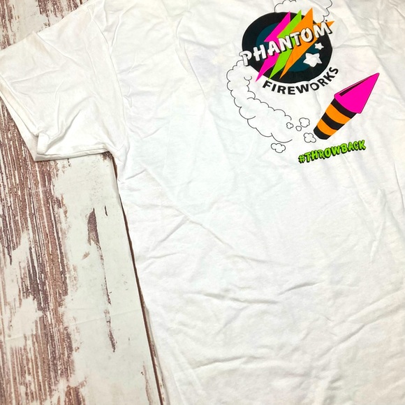 Gildan Heavy Cotton Short Sleeve Tee Shirt White Phantom Fireworks Sz XL - Picture 9 of 11